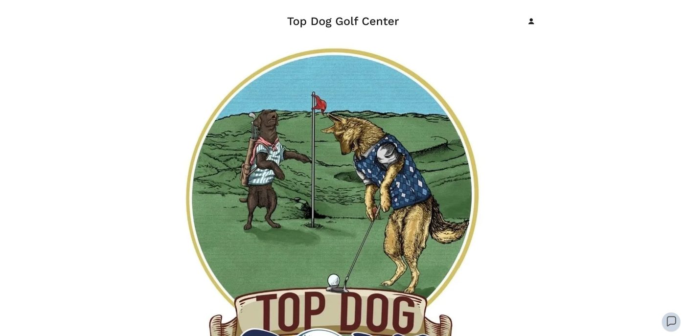Top Dog Golf Center website before rebuild, desktop view